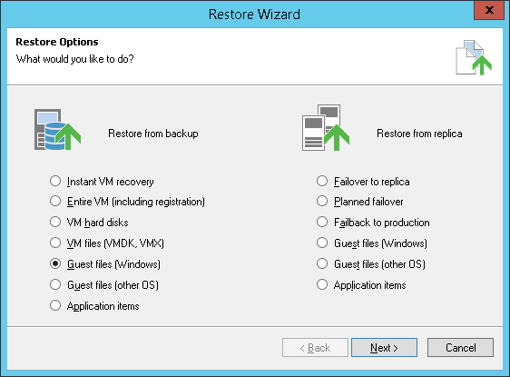 Step 1. Launch the Restore Wizard
