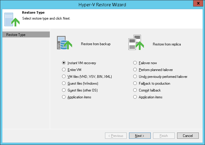 Step 1. Launch Instant VM Recovery Wizard