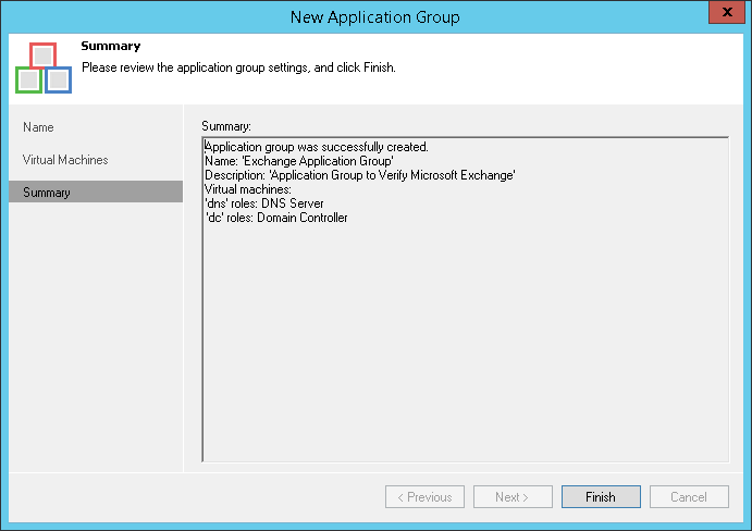 Step 5. Review Application Group Settings and Finish Working with Wizard