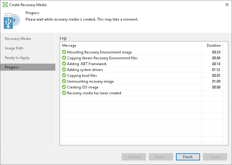 Step 4. Review Recovery Image Settings