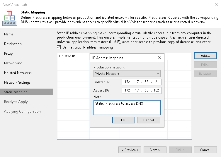 Step 8. Specify Static IP Mapping Rules