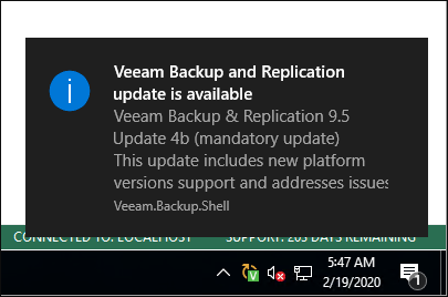 Veeam Backup & Replication Update Notifications