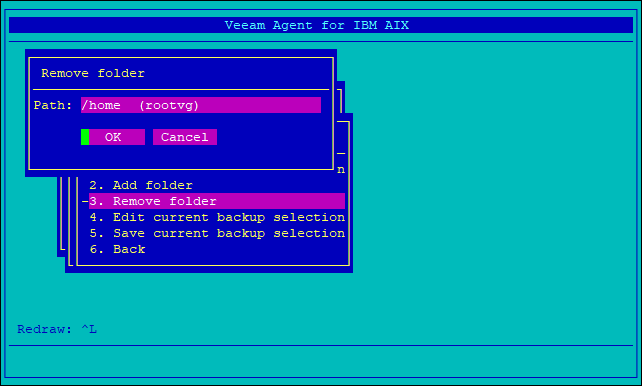 Removing Directory from Backup Selection