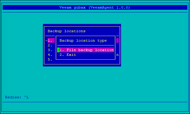 Step 2.2.b. Add Backup Location