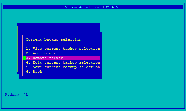 Removing Directory from Backup Selection