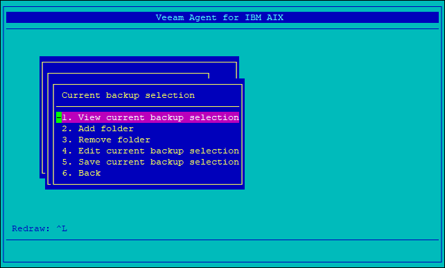 Viewing Current Backup Selection