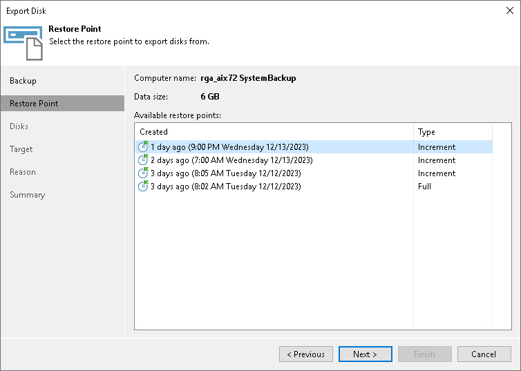 Step 3. Select Restore Point