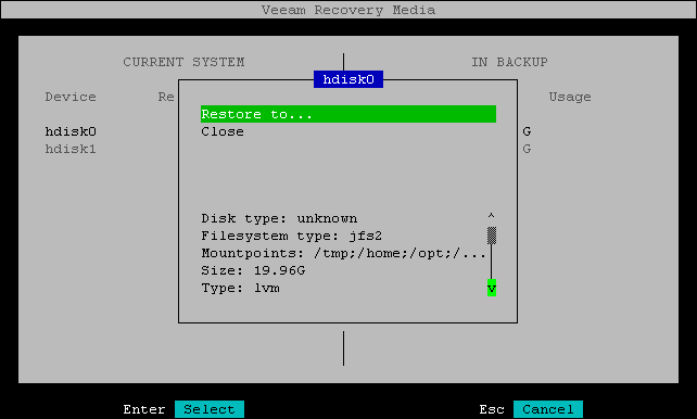 Mapping Source Disk to Target Disk