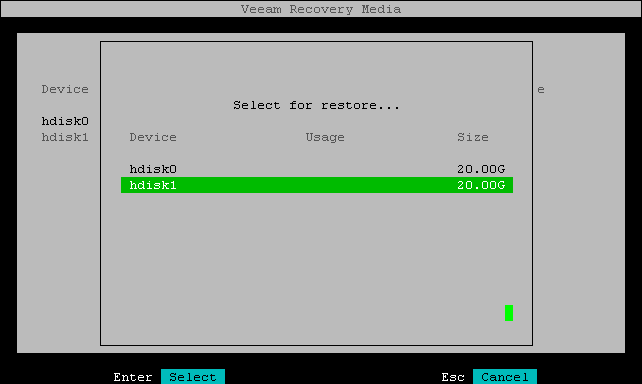Mapping Source Disk to Target Disk