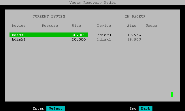 Mapping Target Disk to Source Disk