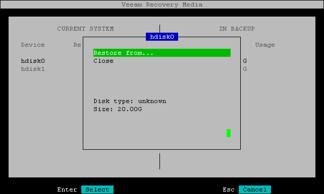 Mapping Target Disk to Source Disk