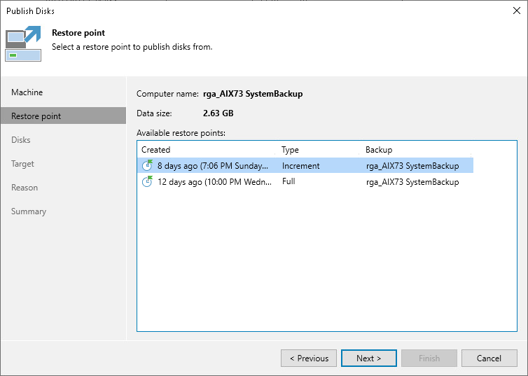 Step 3. Select Restore Point