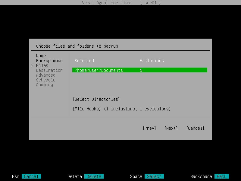 Step 5. Select Files and Directories to Back Up