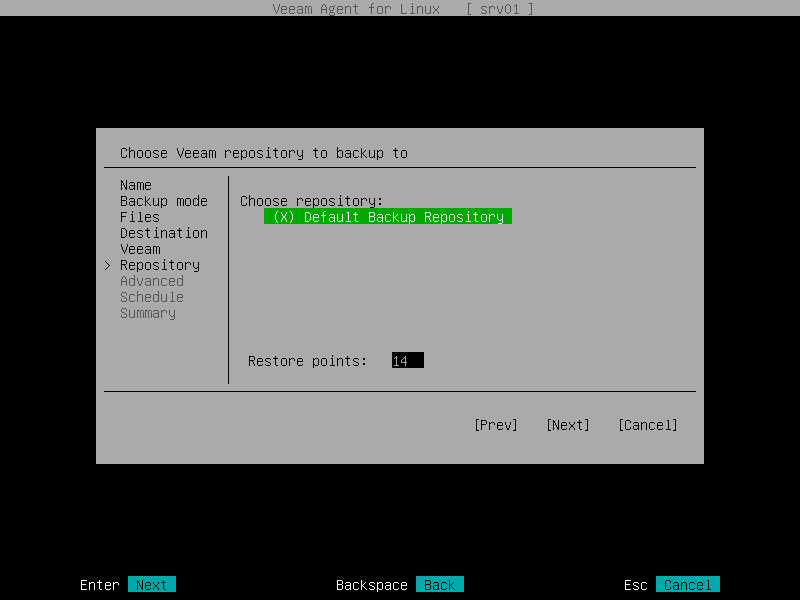 Step 10. Select Backup Repository