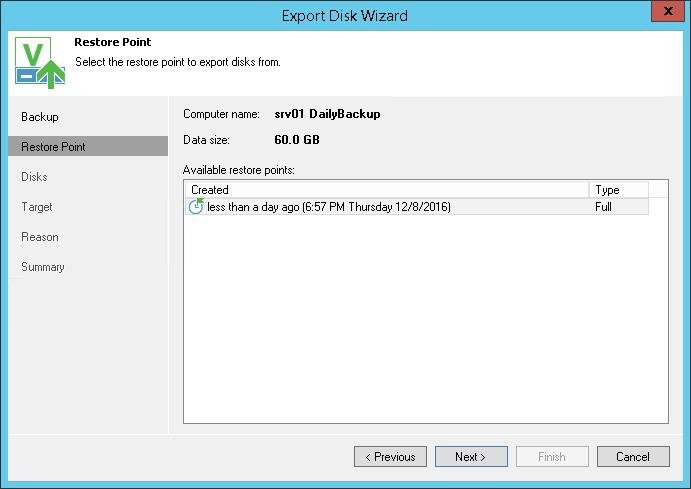 Step 2. Select Restore Point