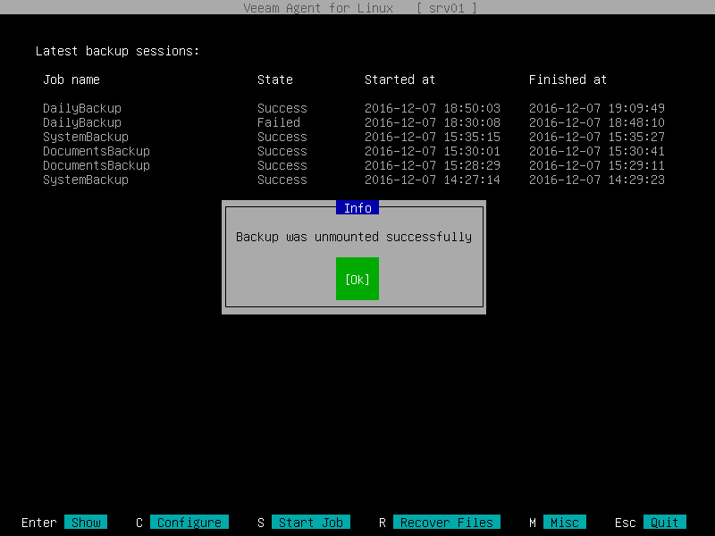 Step 4. Stop Backup Mount Session
