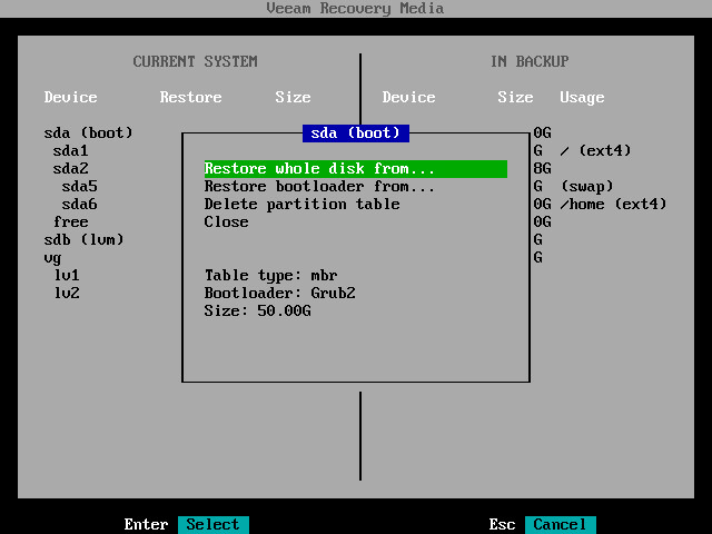 Mapping Target Disk to Source Disk