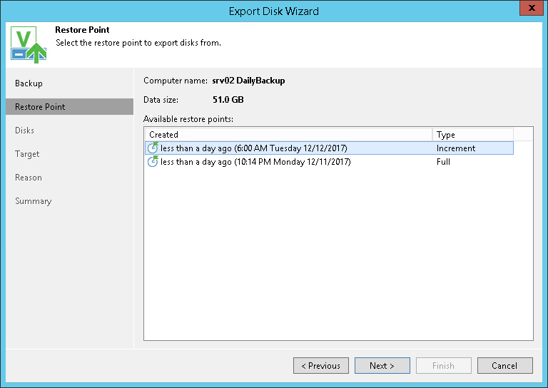 Step 2. Select Restore Point