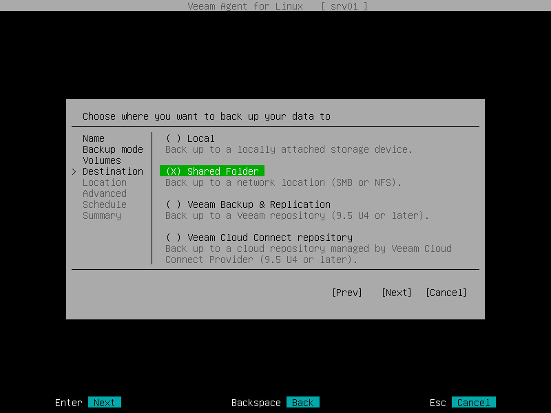 Step 5. Select Backup Destination