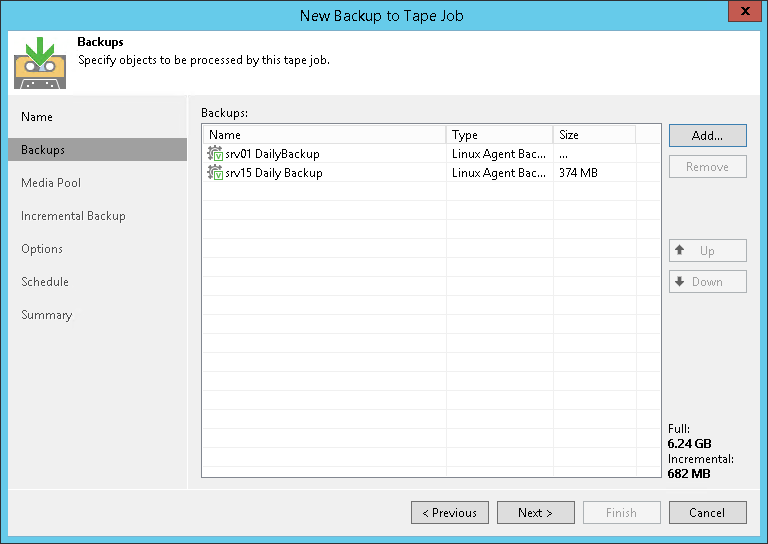 Archiving Veeam Agent Backups to Tape