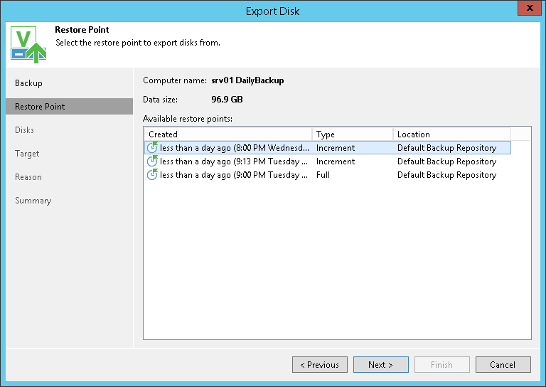Step 2. Select Restore Point