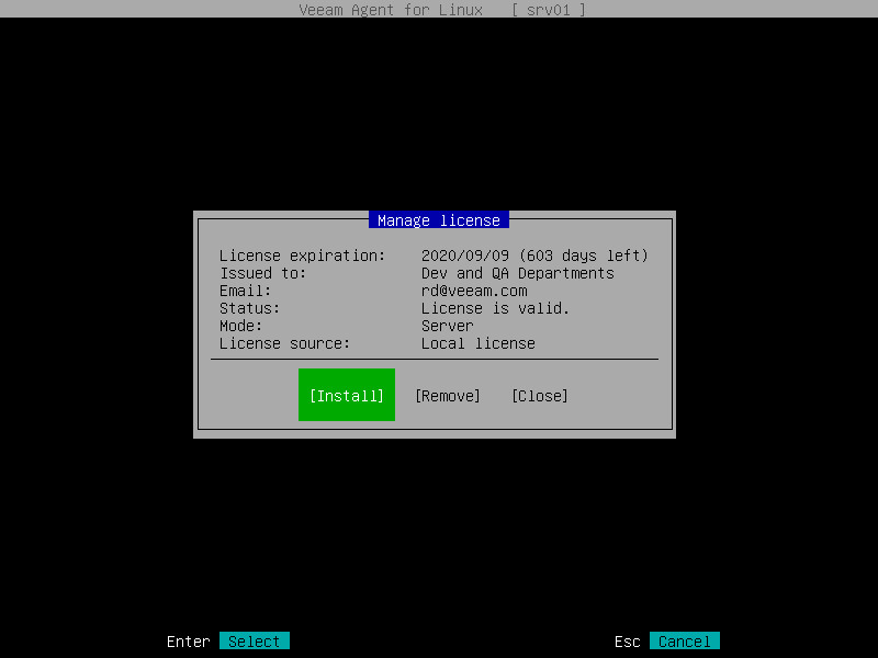 Viewing License Information