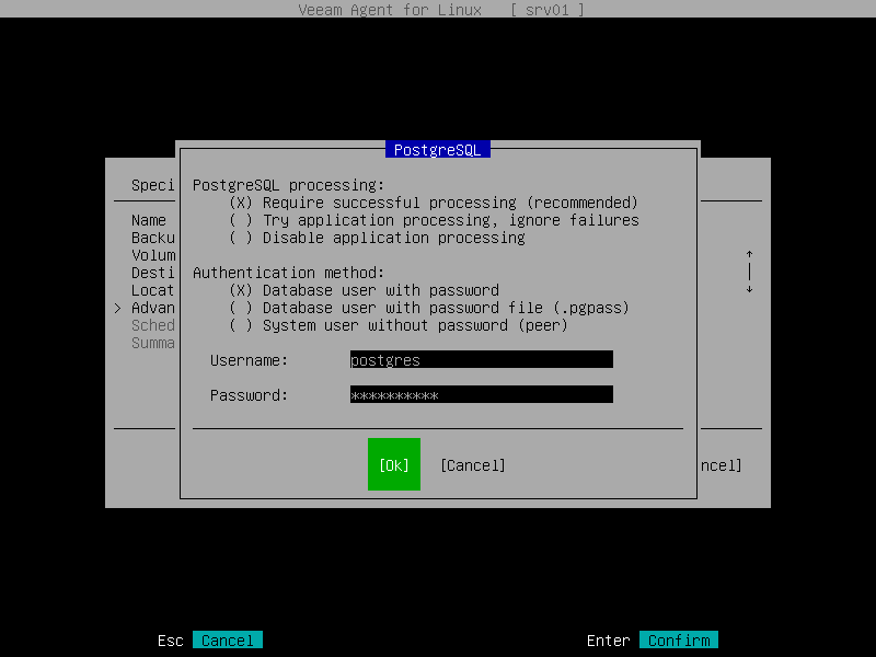 PostgreSQL Database Processing Settings