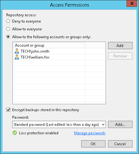 Setting Up User Permissions on Backup Repositories