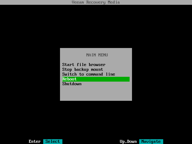 Step 9. Finish Working with Veeam Recovery Media
