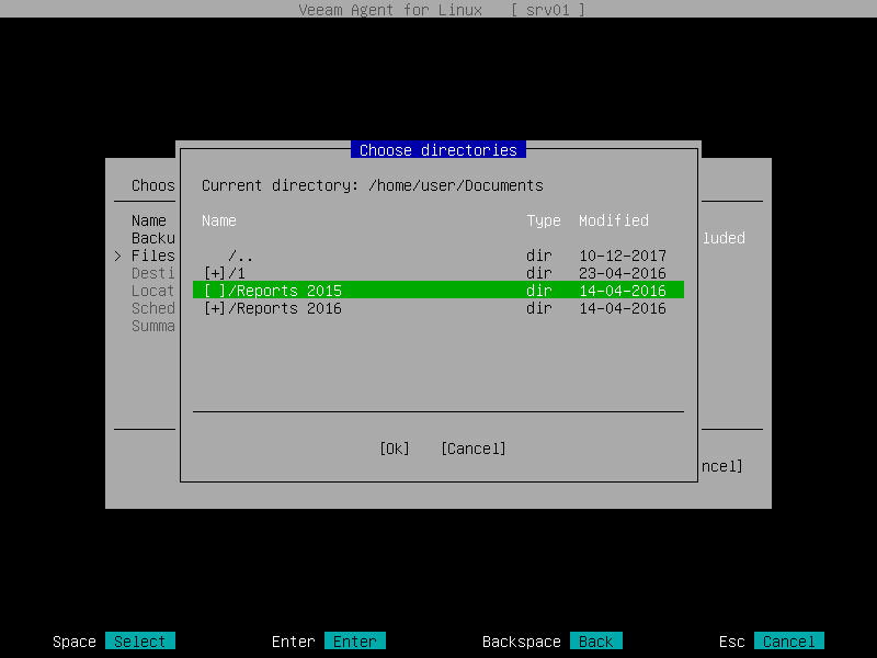 Selecting Files and Directories to Back Up