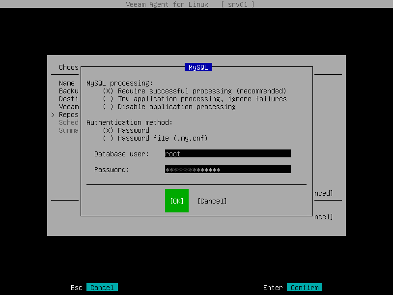 MySQL Database Processing Settings