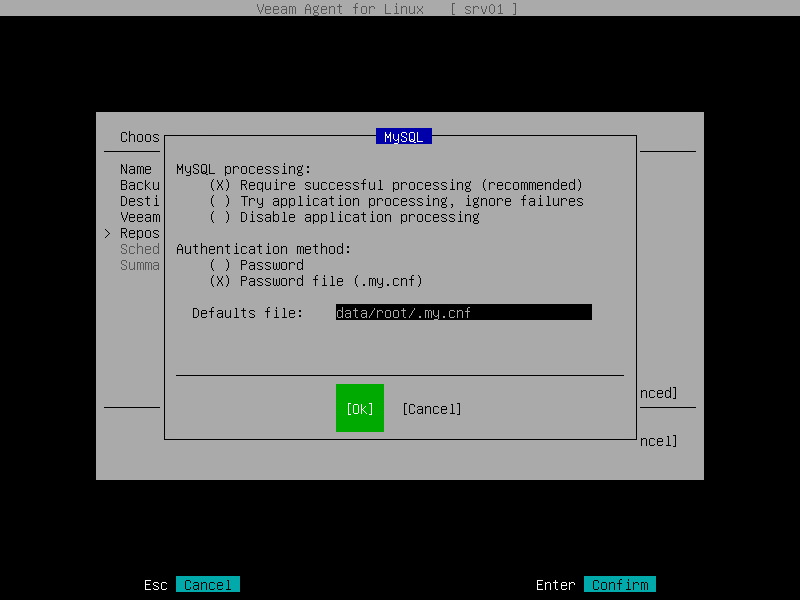 MySQL Database Processing Settings