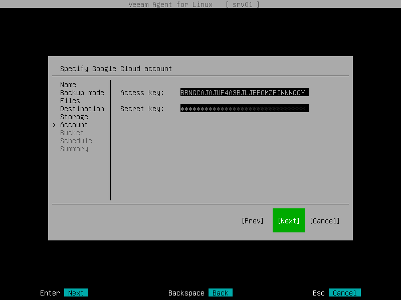 Google Cloud Storage Settings