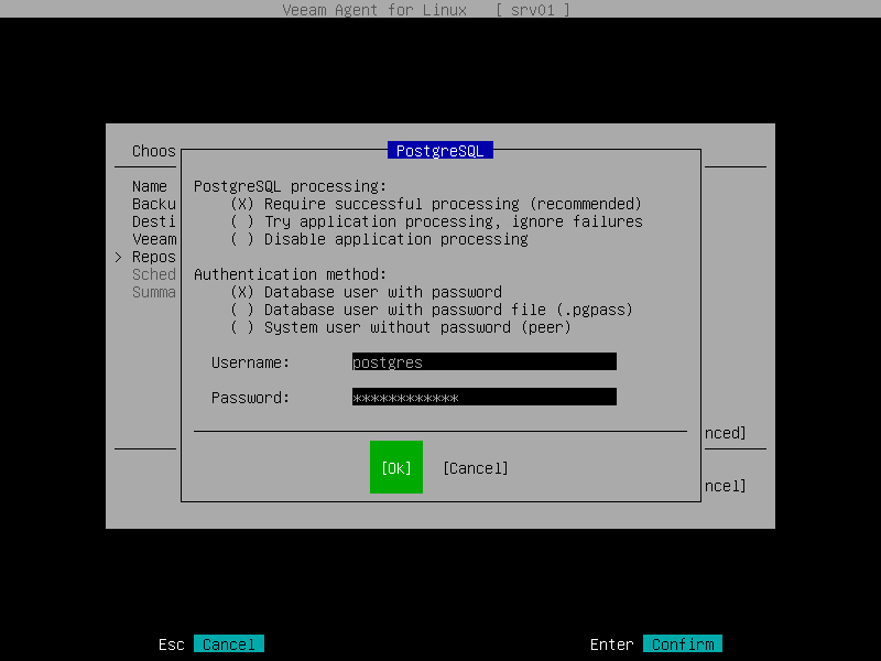 PostgreSQL Database Processing Settings