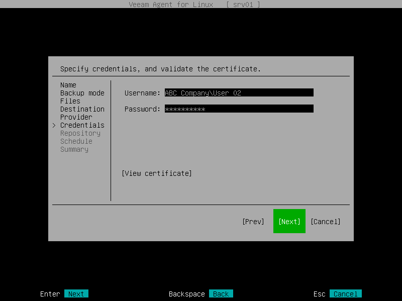 Veeam Cloud Connect Repository Settings