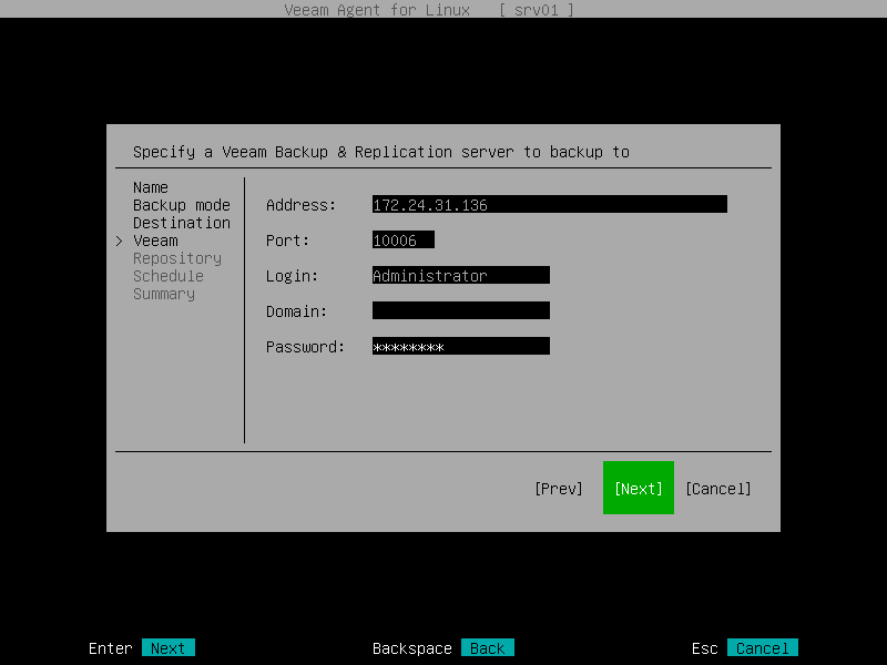 Veeam Backup Repository Settings