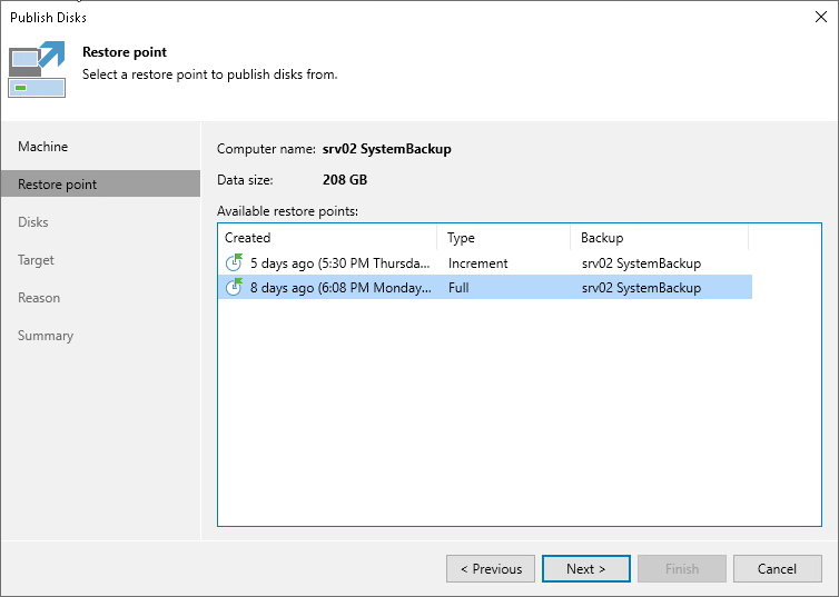 Step 3. Select Restore Point