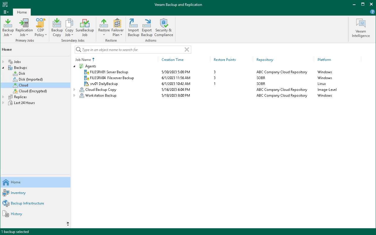 Back Up on Tenant Side