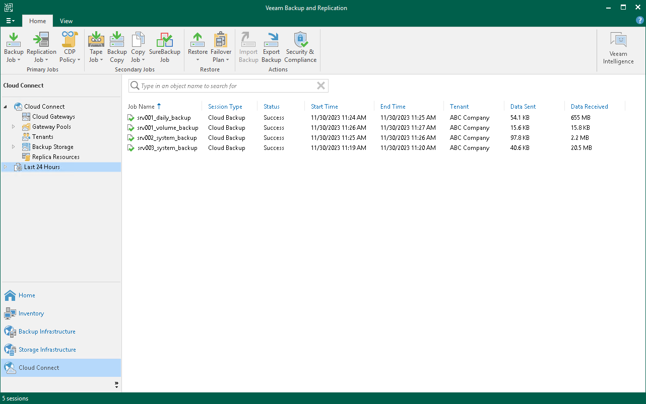 Back Up on Service Provider Side