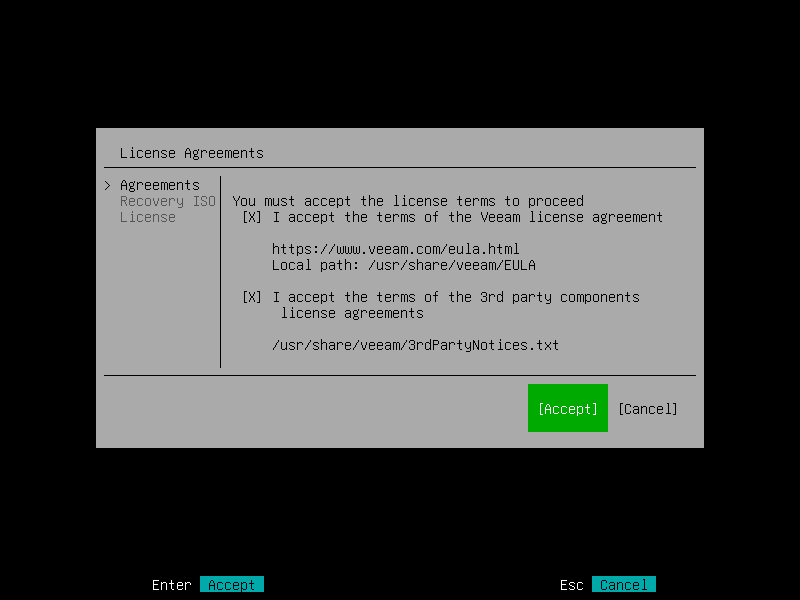Step 1. Accept License Agreements
