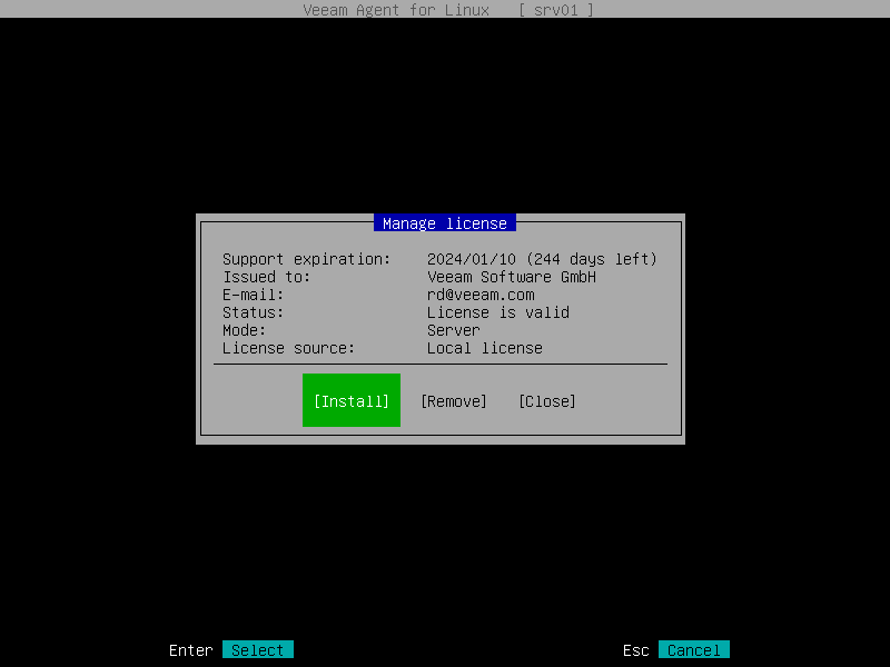 Viewing License Information
