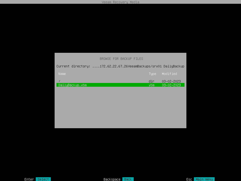Step 6. Browse for Backup File