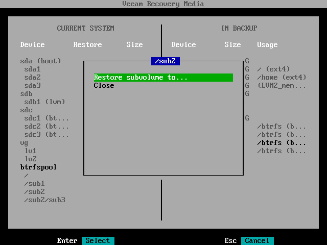 Mapping Btrfs Subvolumes