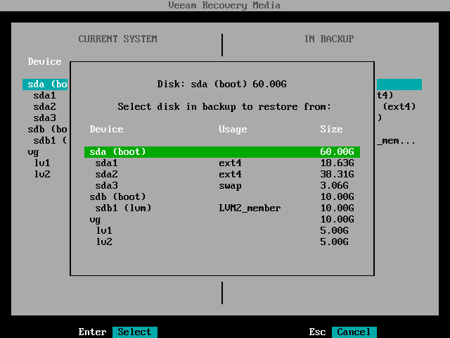 Mapping Target Disk to Source Disk