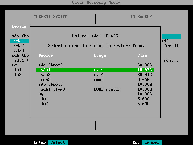 Mapping Target Volume to Source Volume