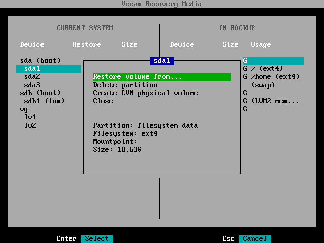 Mapping Target Volume to Source Volume