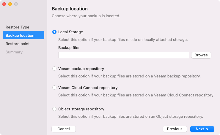 Step 3. Select Backup Location