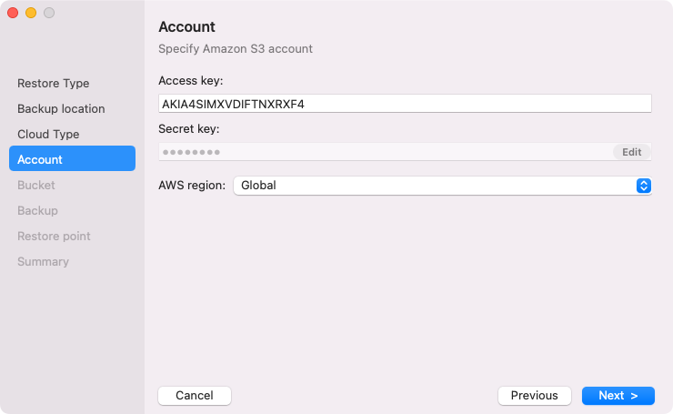 Specifying Settings for Amazon S3 Repository