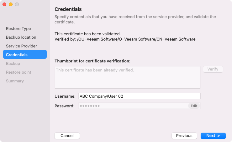 Veeam Cloud Connect Repository Settings
