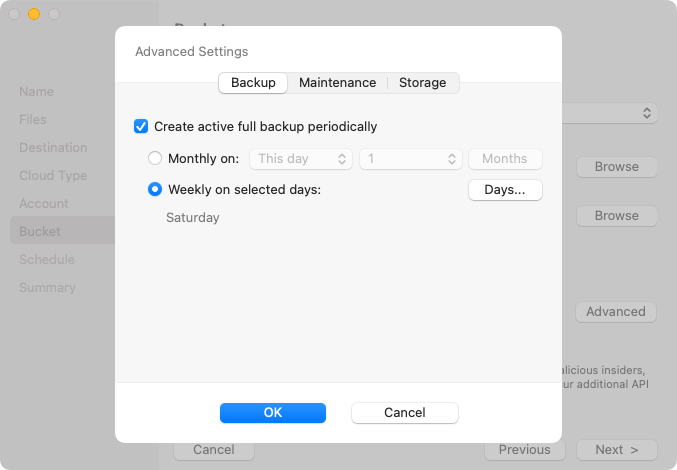 Backup Settings